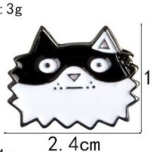 Black and White Cat Pin Brooch